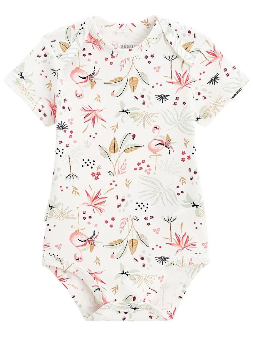 Lot de 2 bodies bébé manches courtes Petit Paradis Ecru