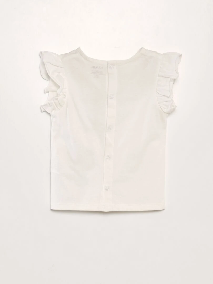 T shirt à volants   blanc