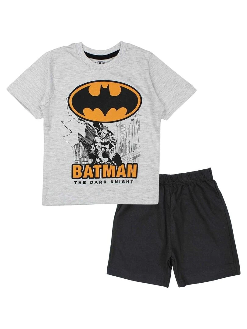 DC Comics Ensemble T shirt short garçon Imprimé Batman Noir