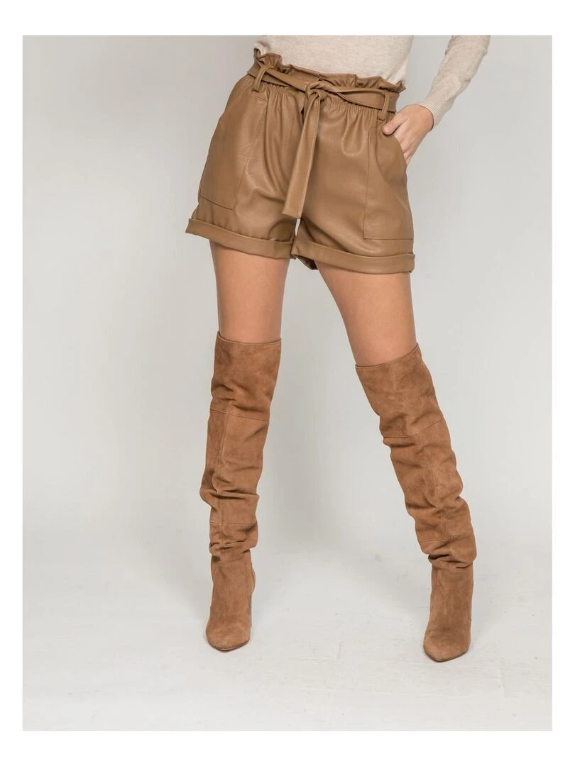 Short similicuir XATEN Beige