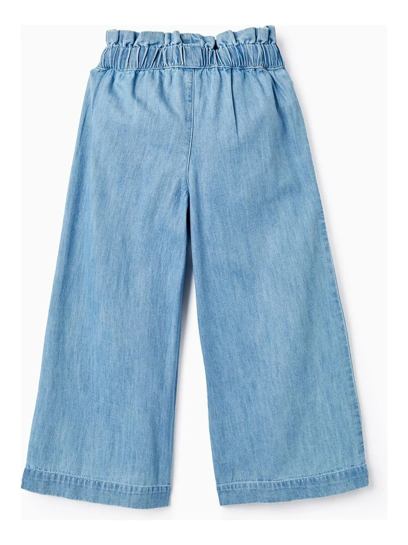 Jean Avec Perles Pour Fille 'Wide Leg' Bleu