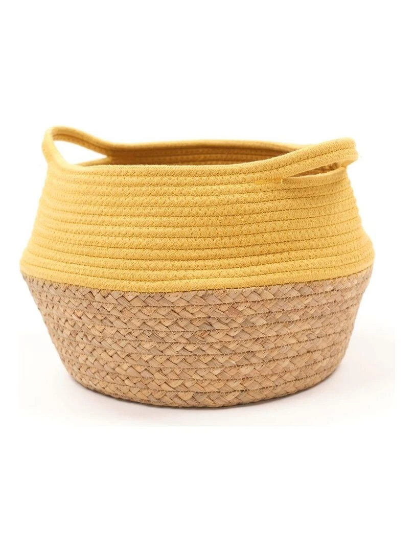 Panier rond tressé 'LA FACTORY' 'TODAY' Jaune