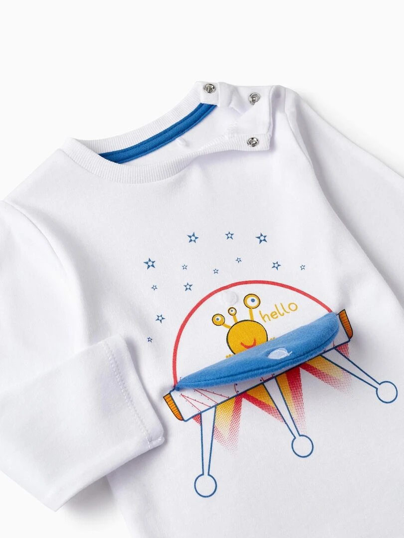 Pyjama en coton avec effet 3D pour bébé garçon 'Nave Espacial' manches longues OUT OF THIS WORLD   Bleu