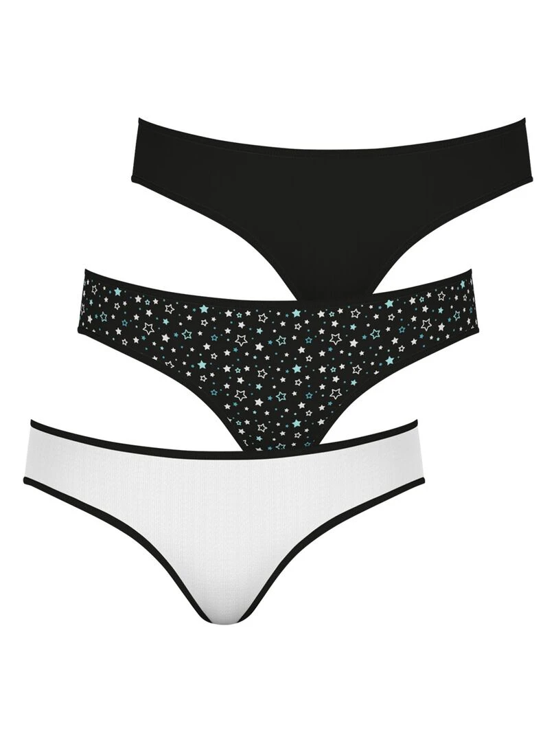 Lot de 3 slips fille Mode Girl by Noir