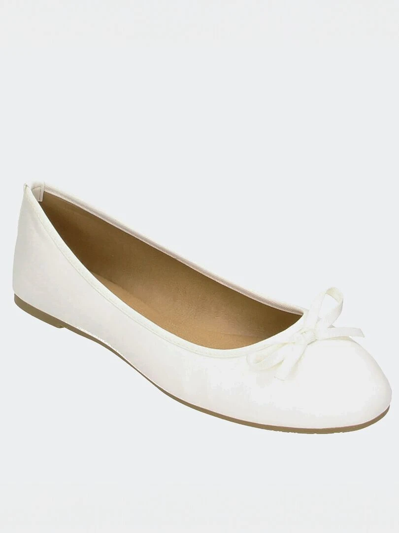 Ballerines avec nœud fantaisie Blanc