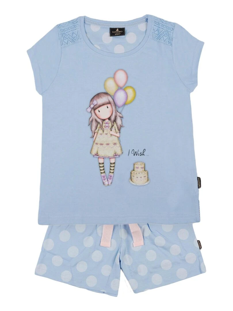 Pyjama short t shirt I Wish Santoro bleu Bleu