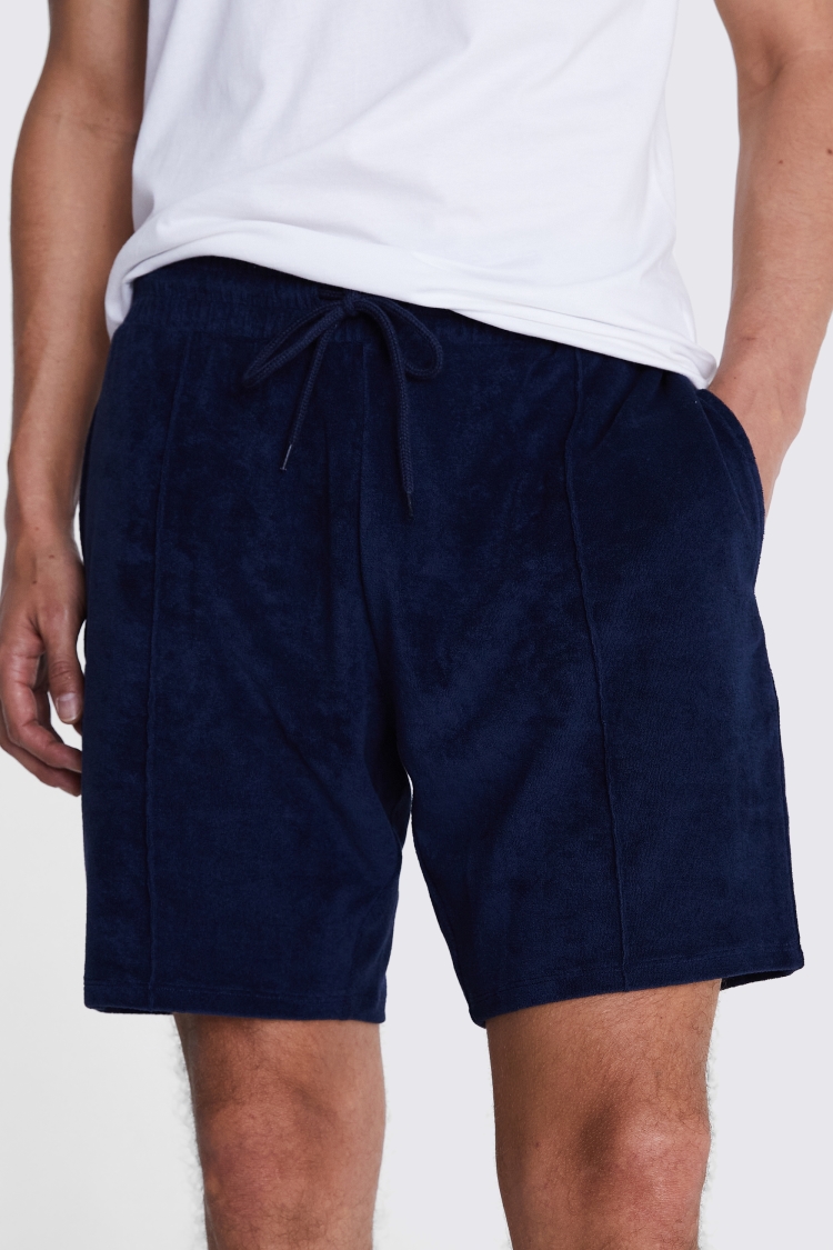 Navy Terry Towelling Shorts   Buy Online at Moss