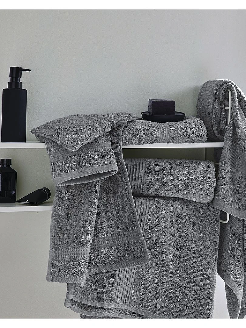 Lot de 2 gants de toilette gris
