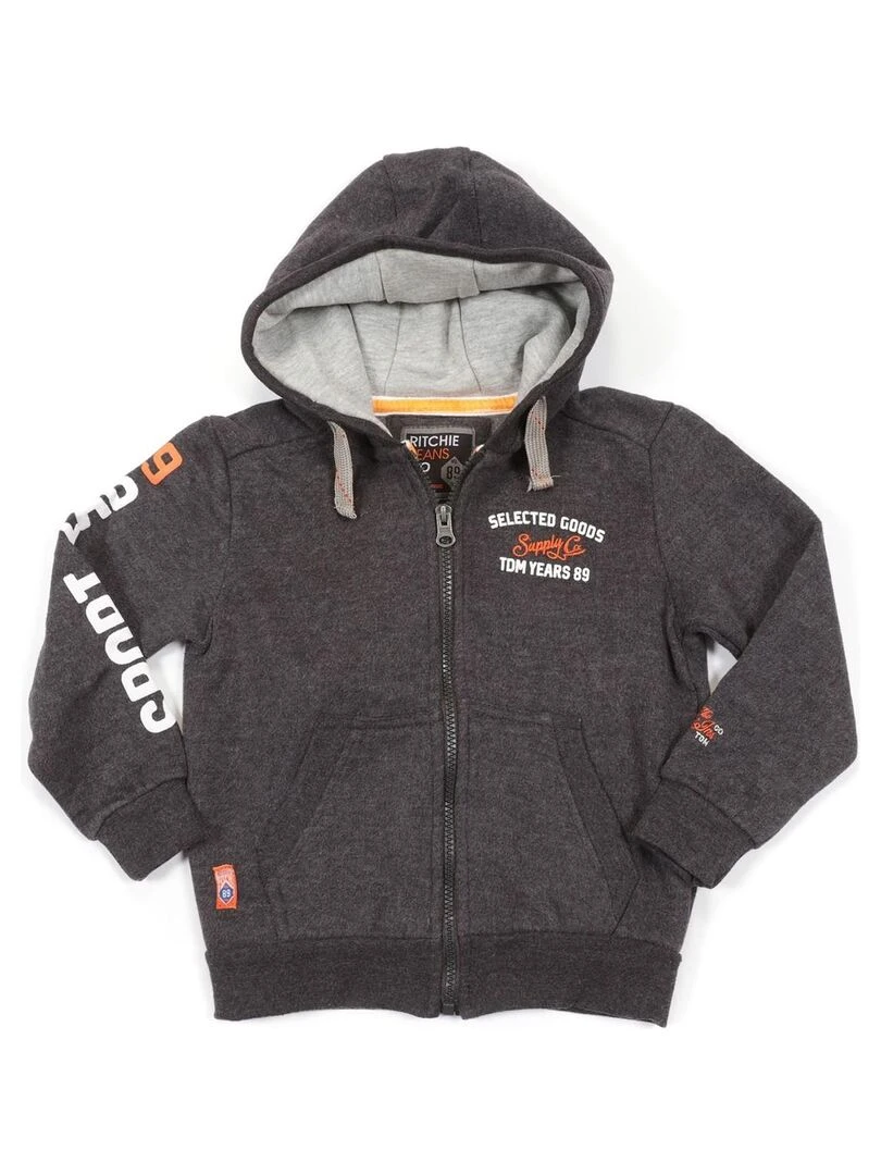 SWEAT ZIPPE CAPUCHE WIDY BOY Gris