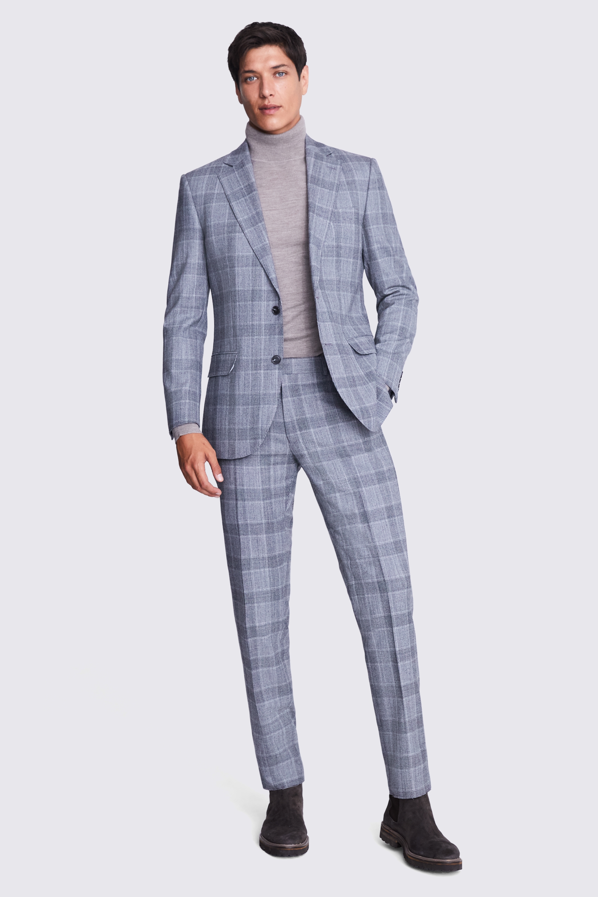 Tailored Fit Blue Check Performance Jacket    Buy Online at Moss