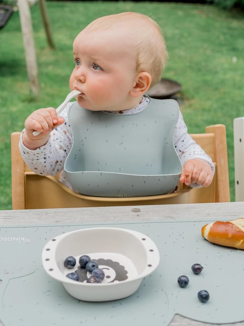 Bavoir bébé en silicone arrose Bleu Bleu