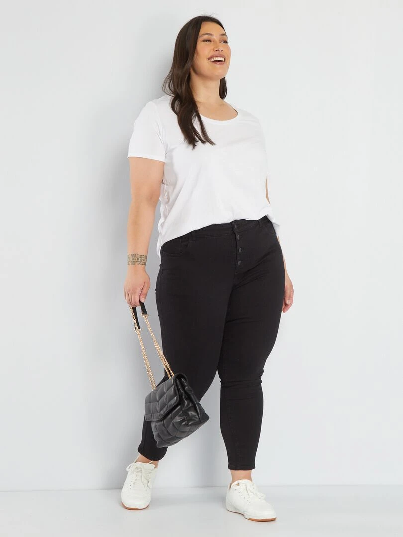 Jean skinny taille haute Noir