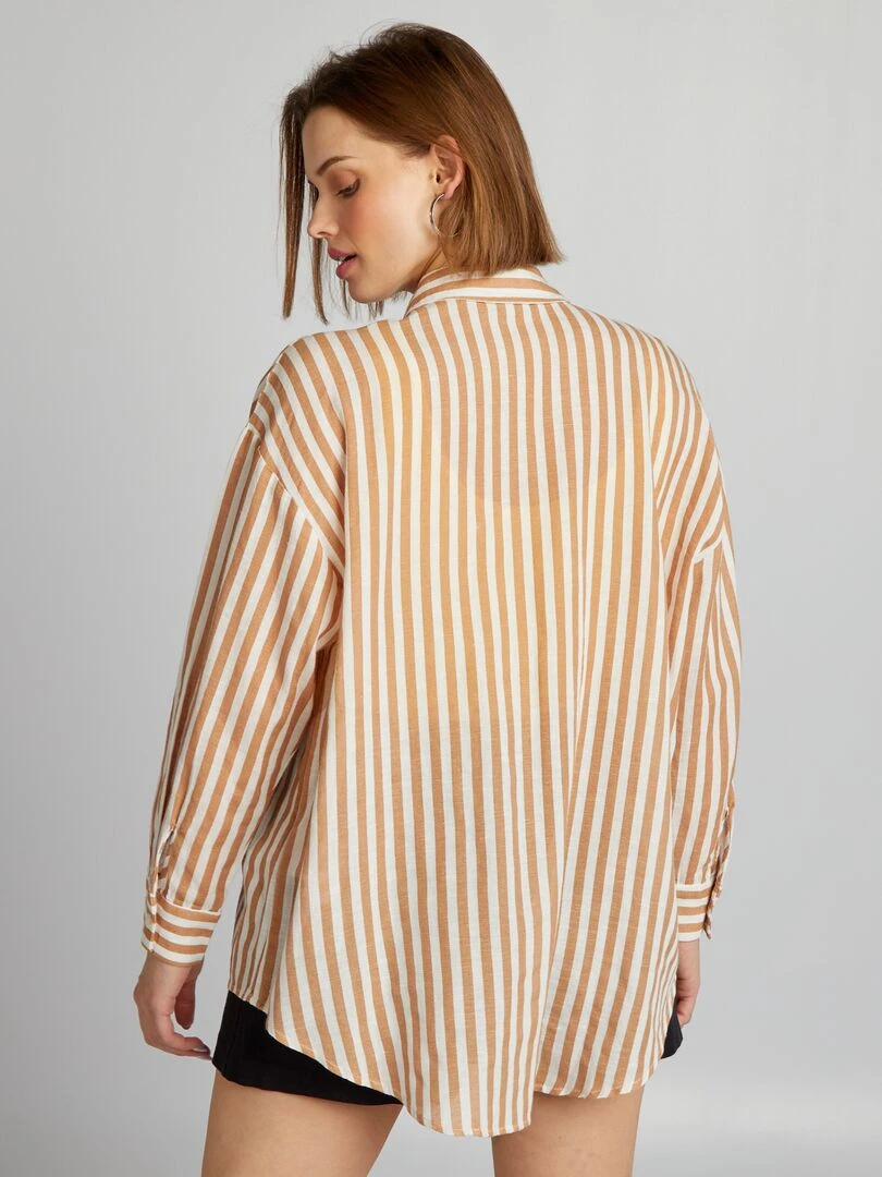 Chemise rayée   Marron