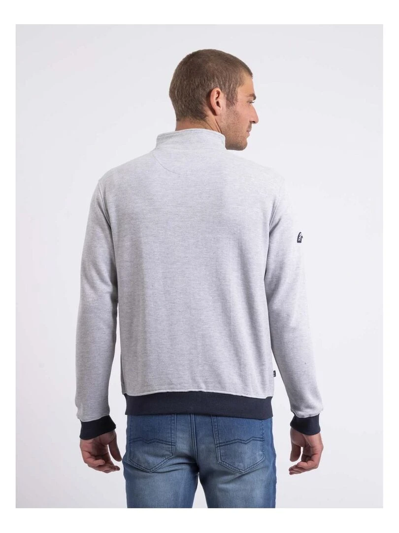 Sweat zippé col montant WALBEACH Gris