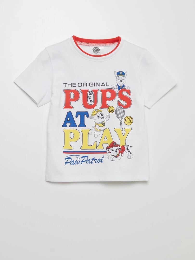 Ensemble t shirt + short 'Pat'patrouille'   2 pièces   blanc