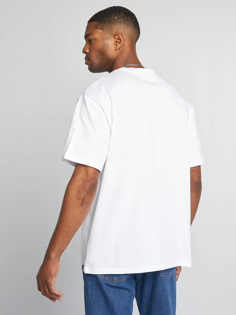 T shirt en coton uni   blanc