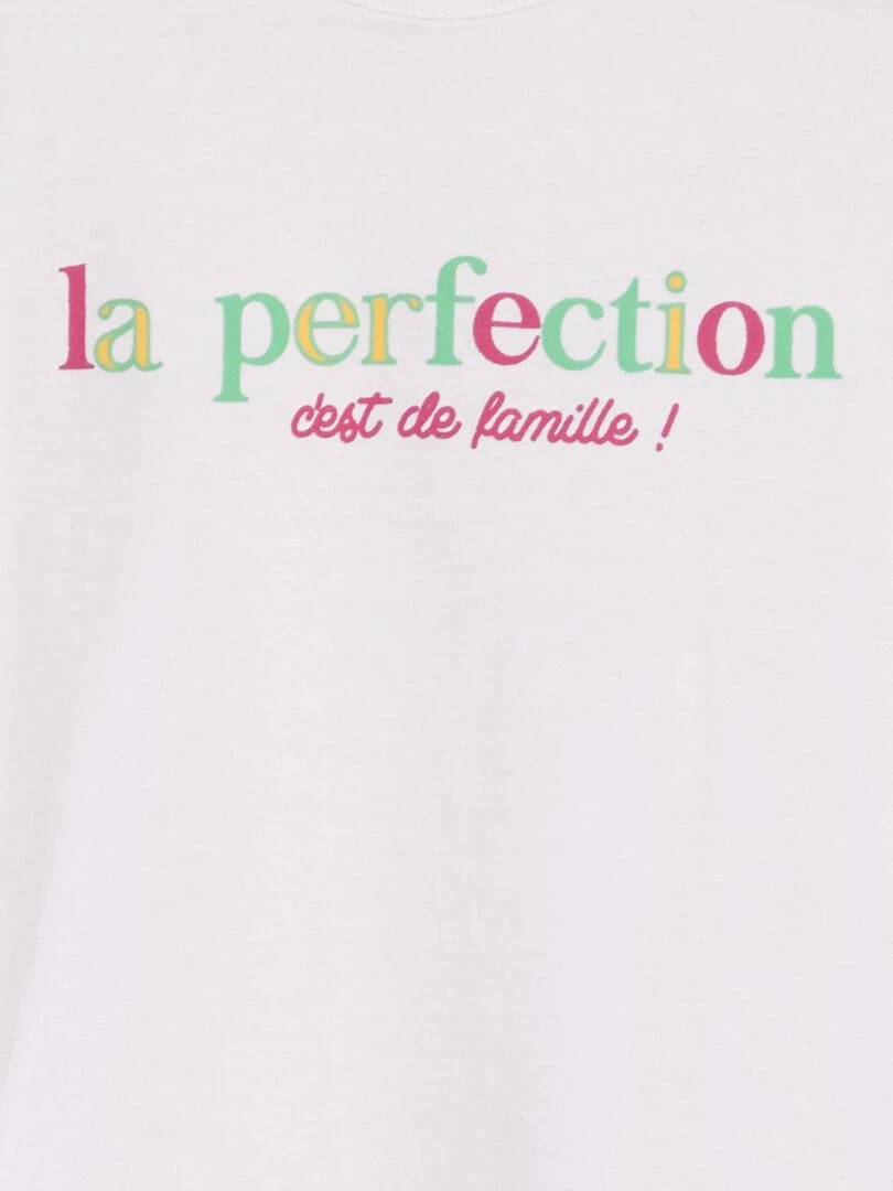 Ensemble de pyjama 'famille'   2 pièces   Blanc