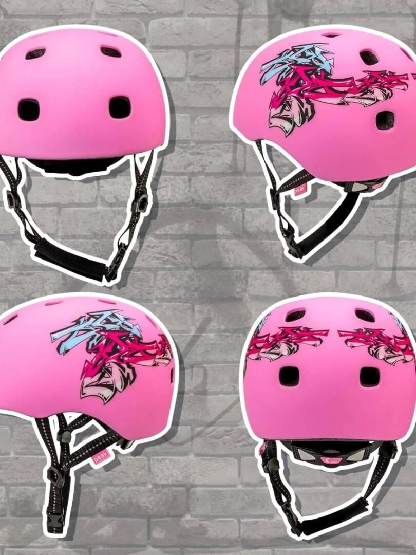 Casque de Vélo Skater pour Enfants et Adultes   Grafitti Rose S/M   Certifié   Rose