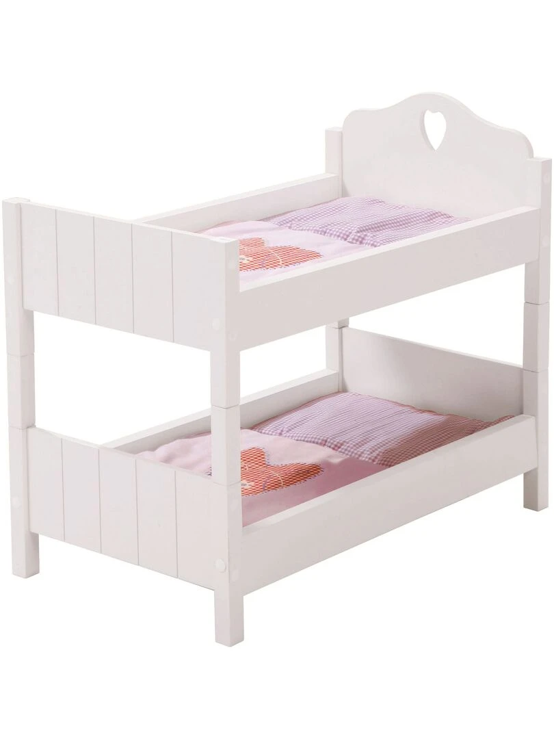 ROBA Lit Superposé pour Poupée Jumelle en Bois "Fienchen" Séparable en 2 Lits Laqué Blanc N/A