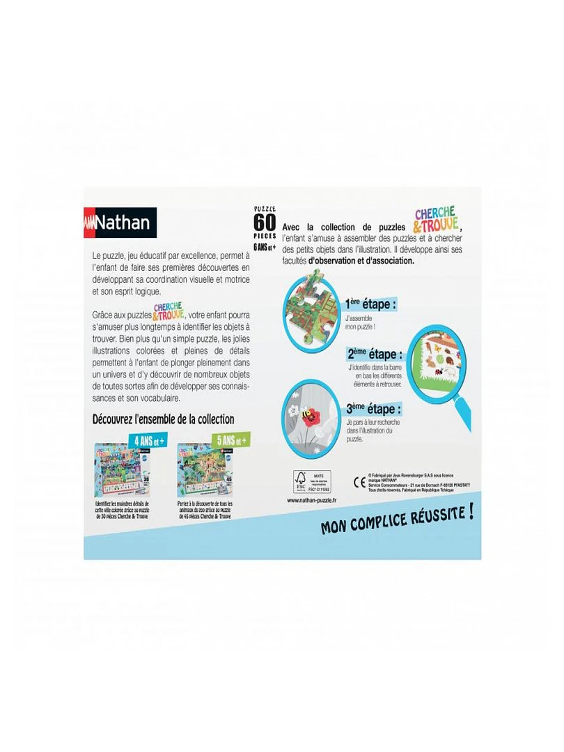 Nathan Puzzle Cherche Et Trouve 60 Pieces Au Jardin N/A