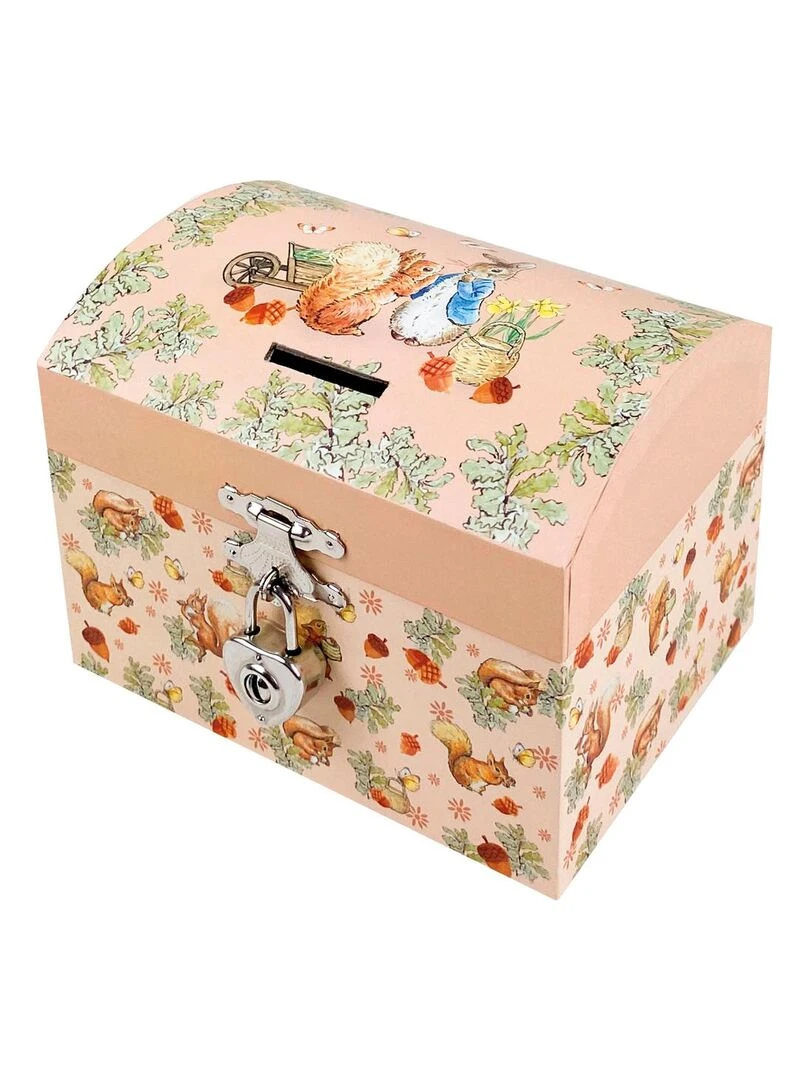 Tirelire musicale Pierre Lapin noisettes Beige