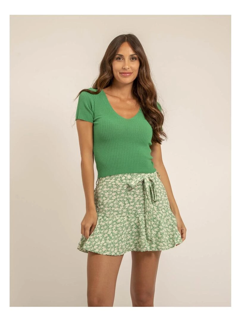 Top court maille FALINI Vert