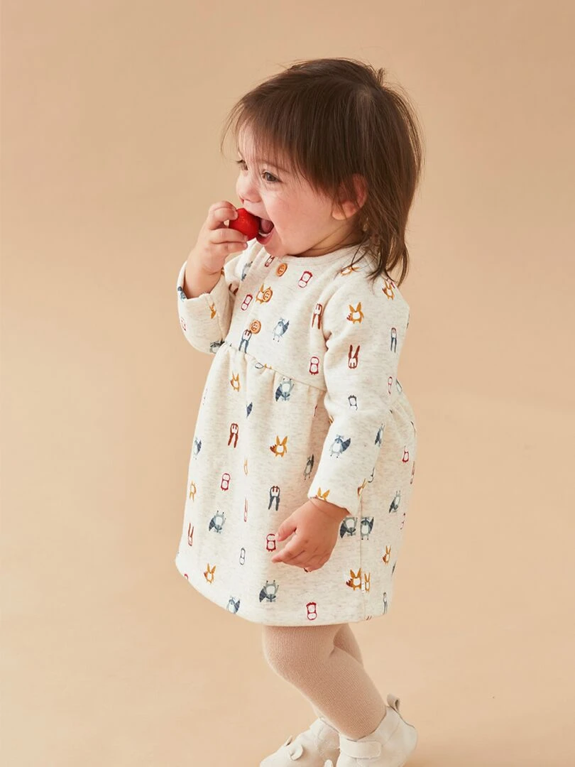 Robe à imprimé animalier en sweatoloudoux Noukie's Vert