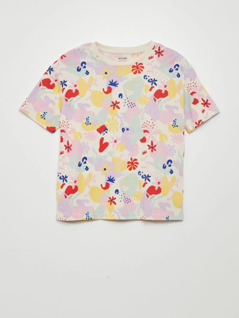 T shirt à imprimé fantaisie Multicolore
