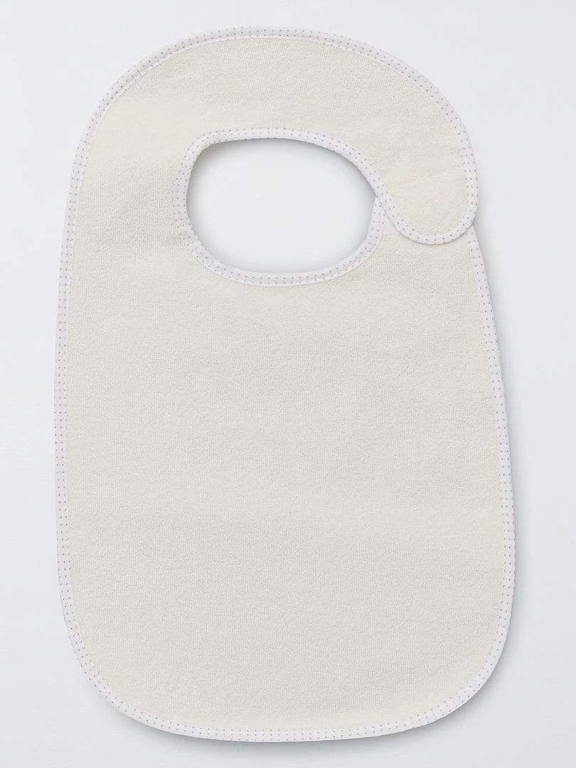 Le lot de 7 bavoirs éponge doublés   Marron/blanc