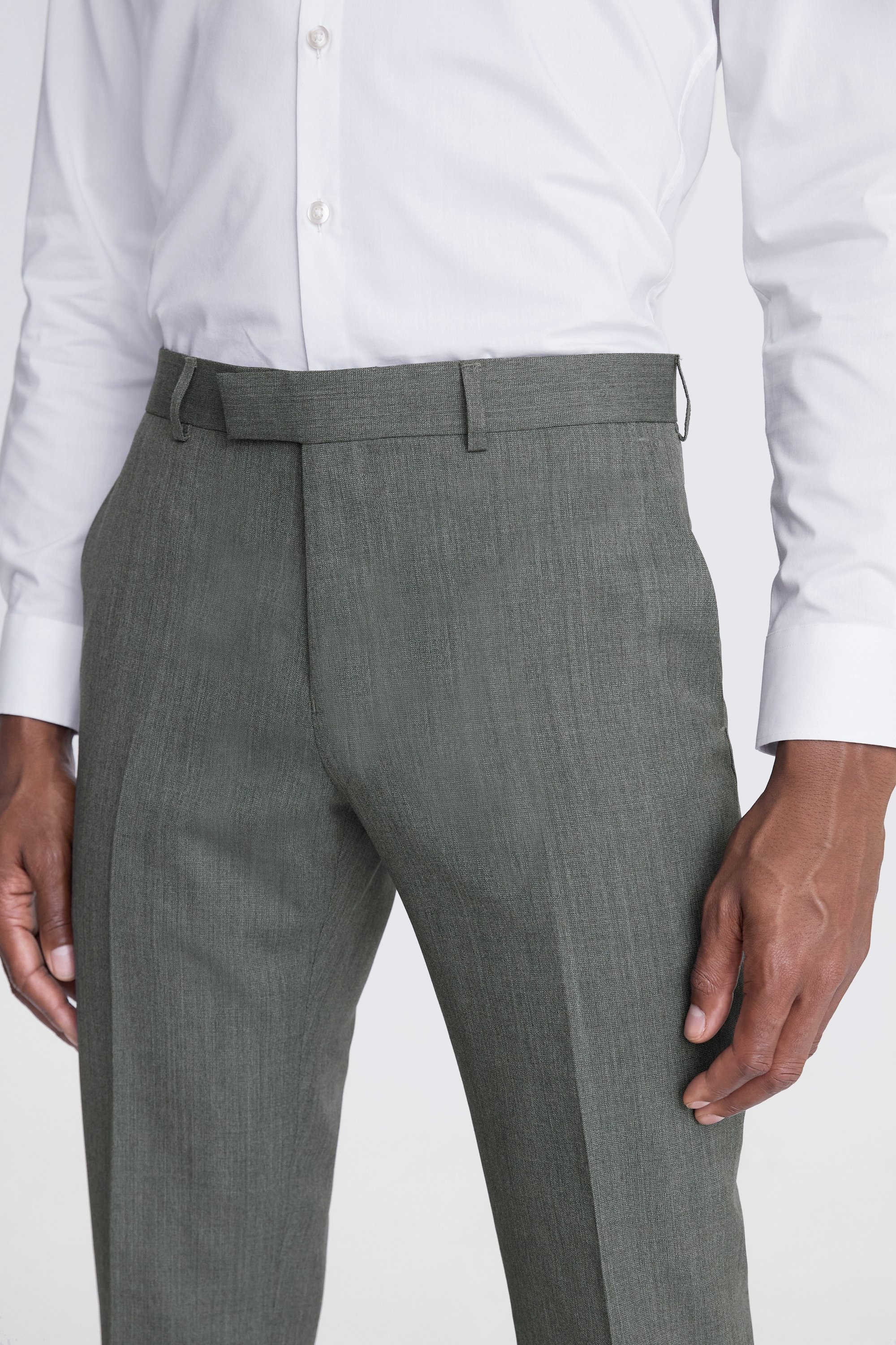 Italian Tailored Fit Sage Half Lined Trousers   Buy Online at Moss