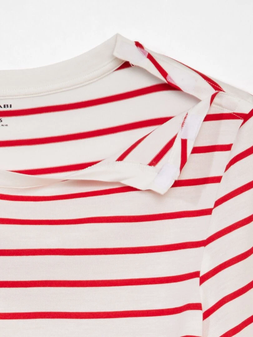 Tee shirt rayé   So Easy   Rouge/blanc