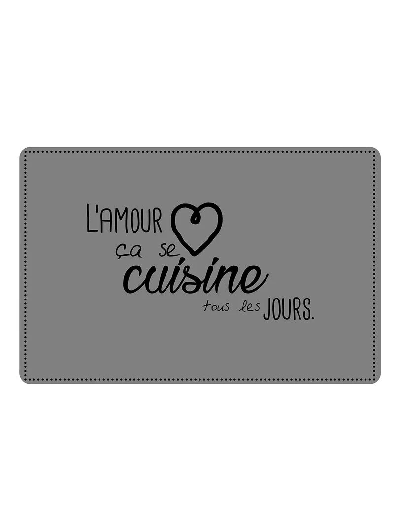 Set de table opaque L'Amour en Cuisine Gris