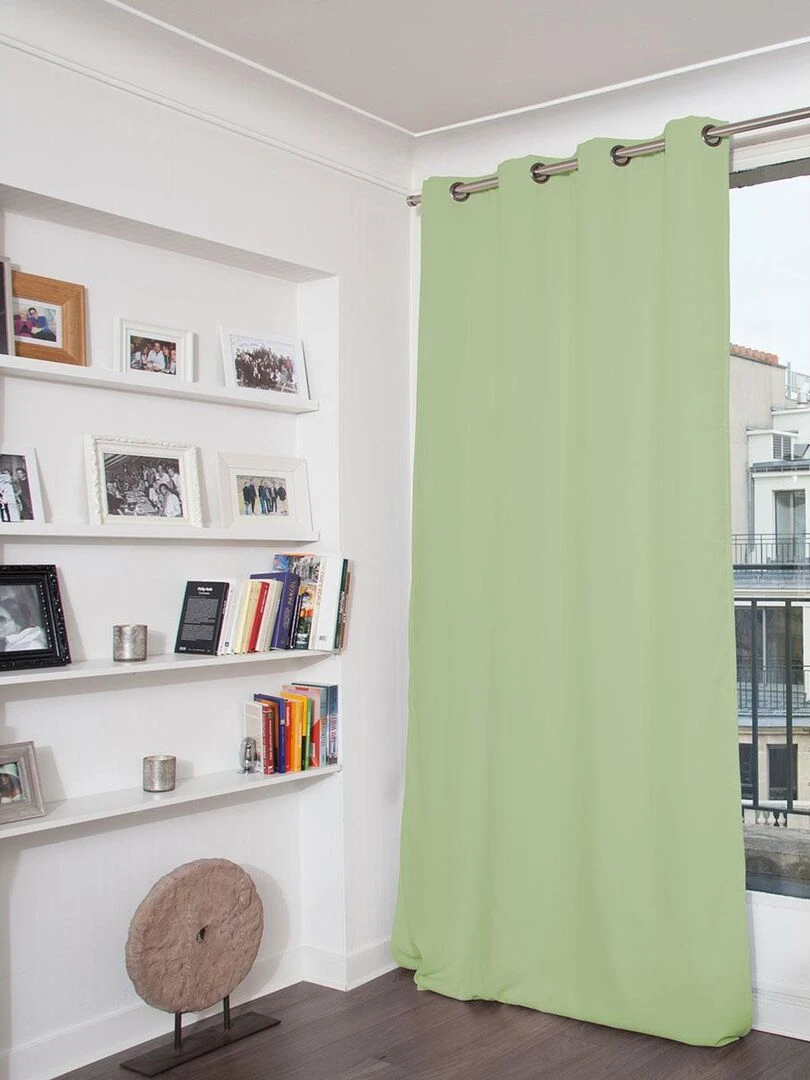 Rideau Phonique Occultant et Thermique "MOONDREAM" Vert tilleul