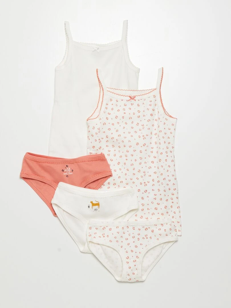 Lot de 2 débardeurs + 3 culottes 5 pièces Jaune