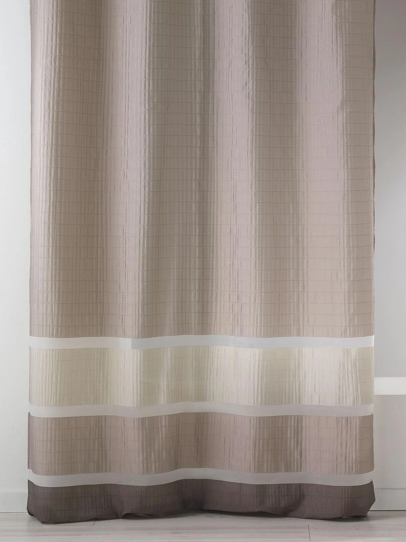 Voilage fantaisie tissée avec rayures horizontales Taupe