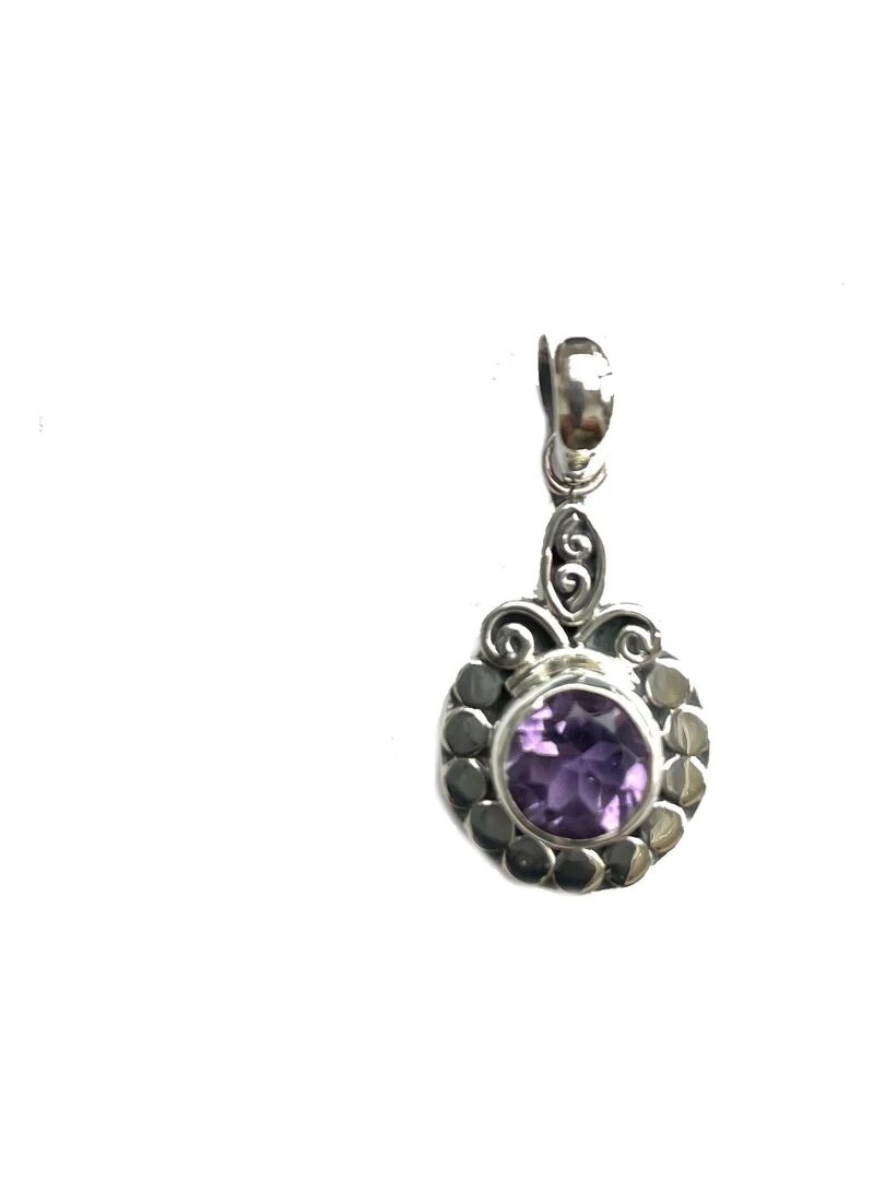 Pendentif en argent et amethyste facetté Bijoucolor Violet