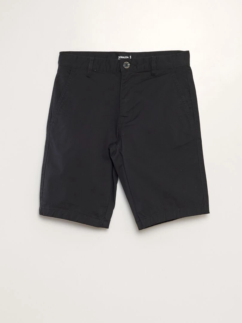 Bermuda chino uni noir