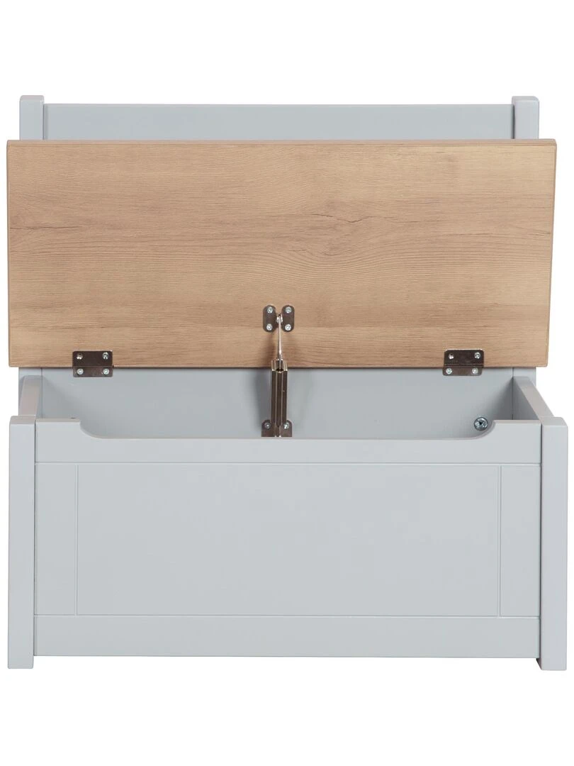 ROBA Banc Coffre à Jouets Woody pour Enfant en Bois   Résistant aux Rayures   Taupe / Aspect Bois   Taupe