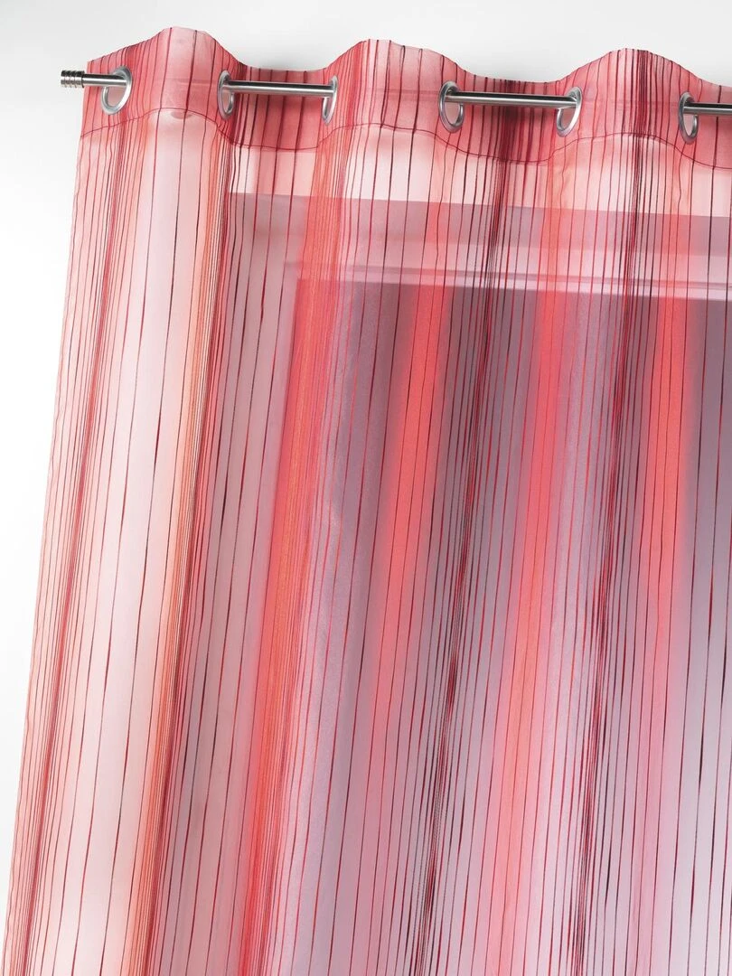 Voilage en organza multicolore tissé Rouge brique