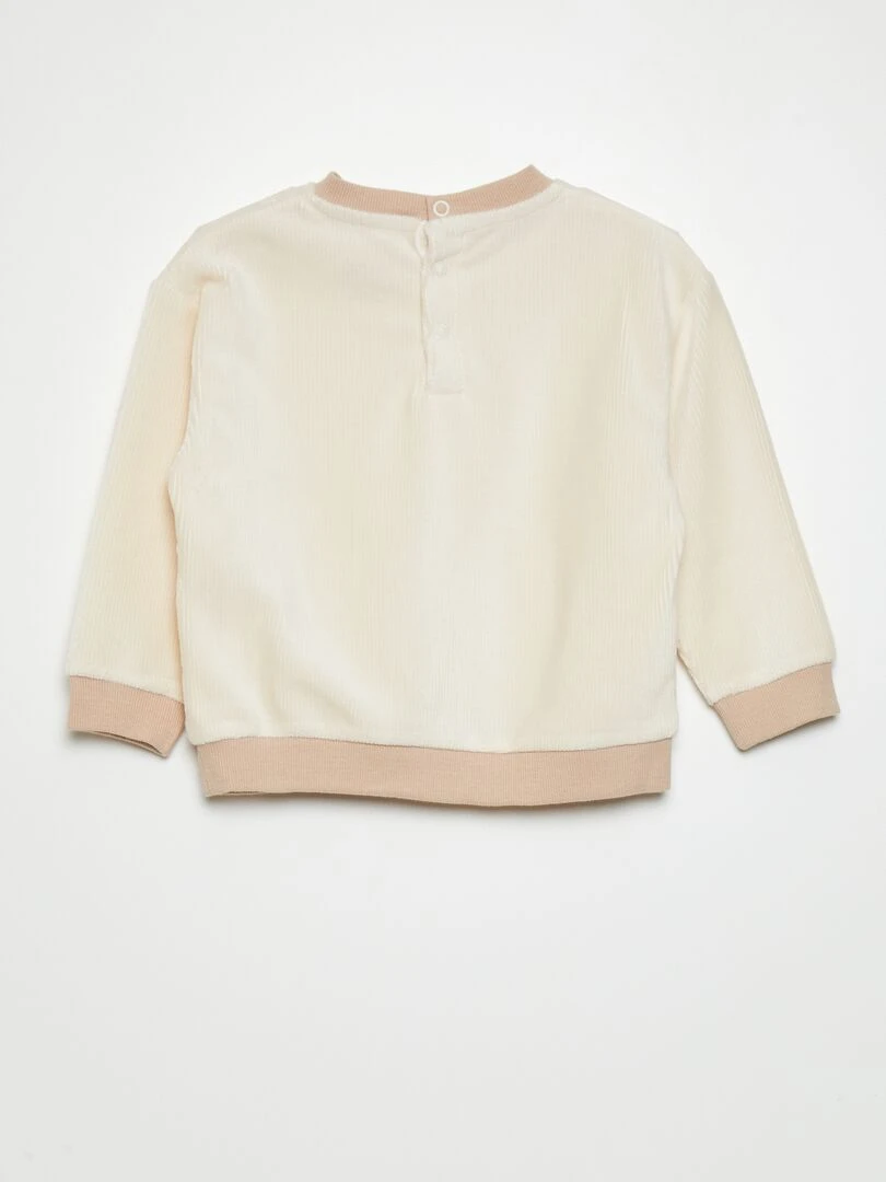 Ensemble de pyjama en velours   2 pièces   Beige