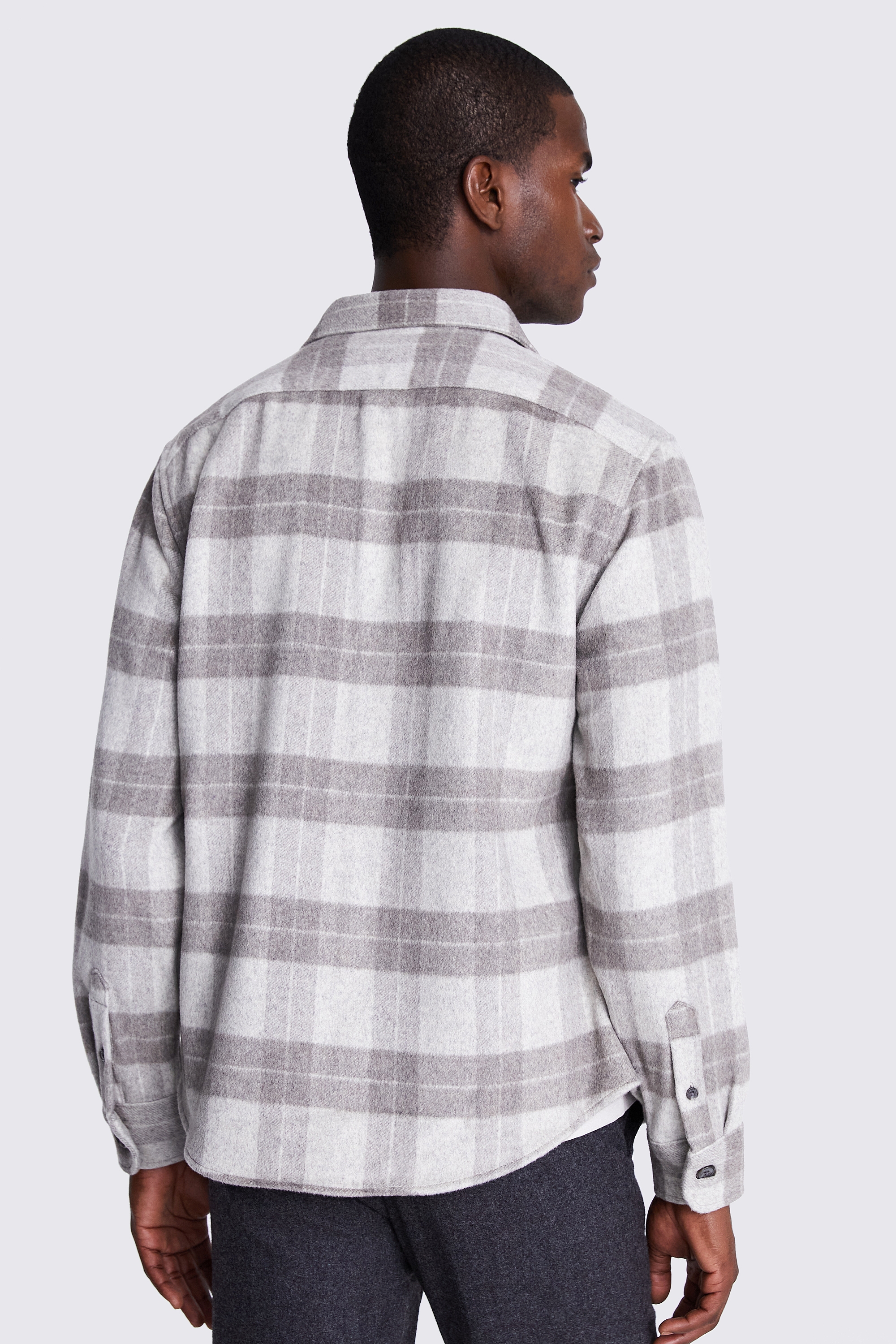 Taupe Check Overshirt   Buy Online at Moss