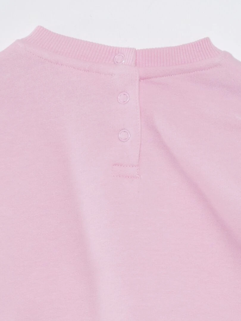 Sweat en molleton 'bisounours' Rose