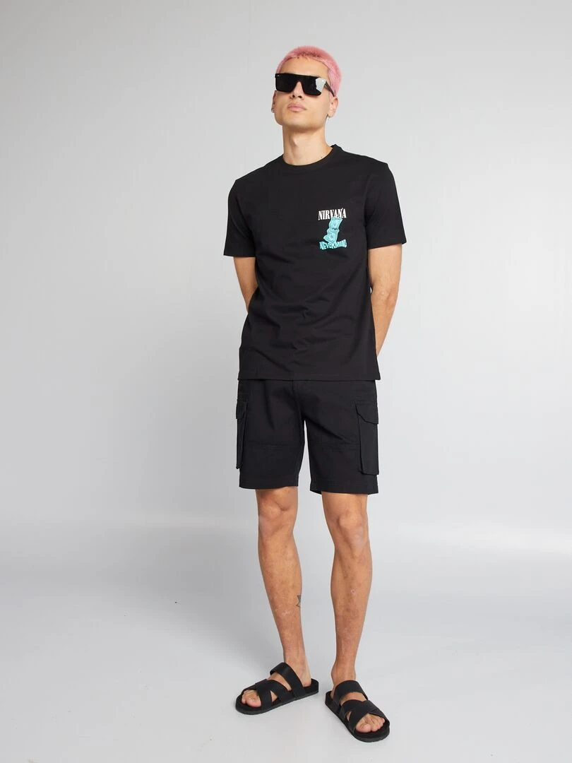 Short chino avec poches sur les côtés noir