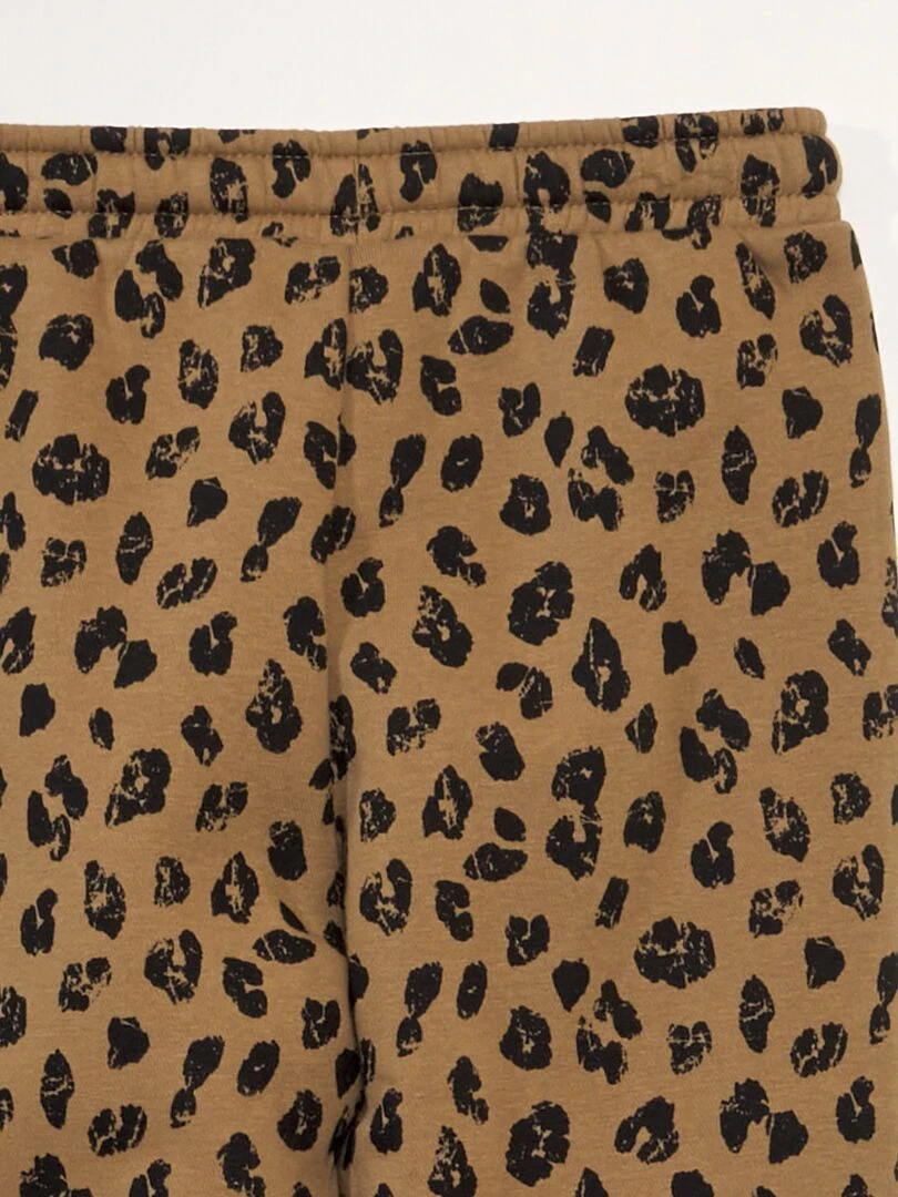 Pantalon de jogging motif léopard   Marron