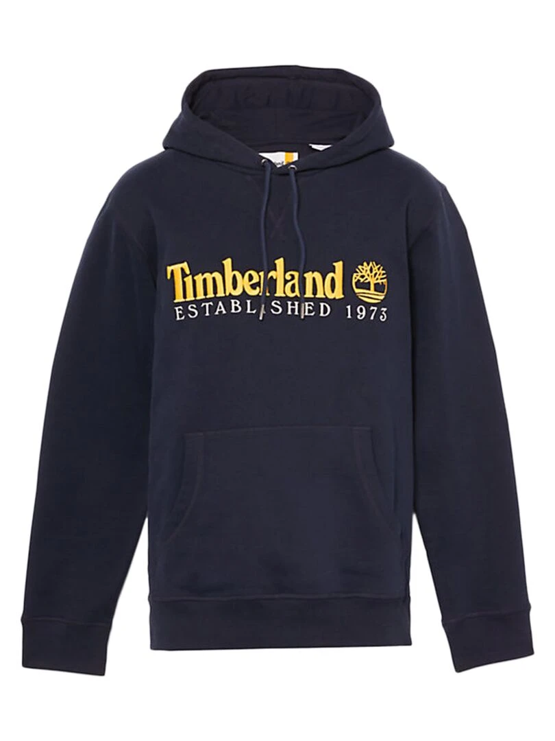 Sweat à Capuche Timberland Logo Brush Back Bleu