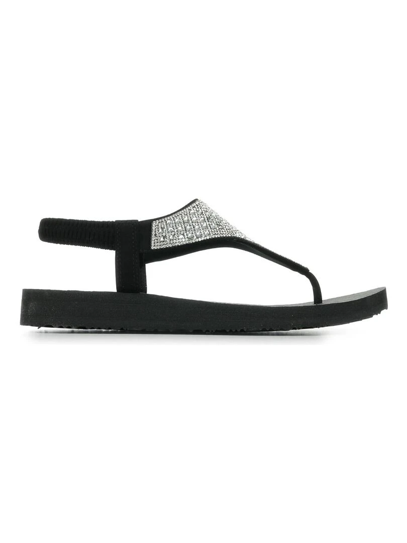 Sandales Skechers Meditation Rockstar Noir Argenté