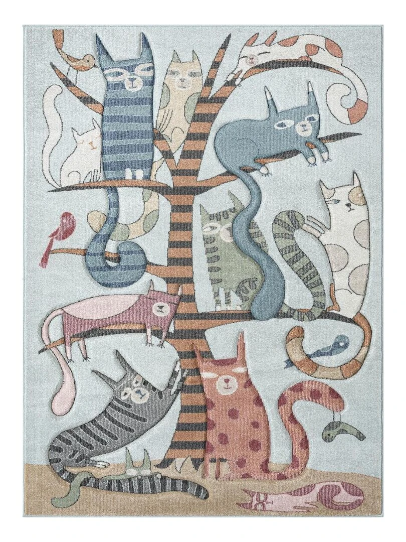 Tapis enfant KIDCHIC en polypropylène doux et soyeux OEKO TEX® Bleu