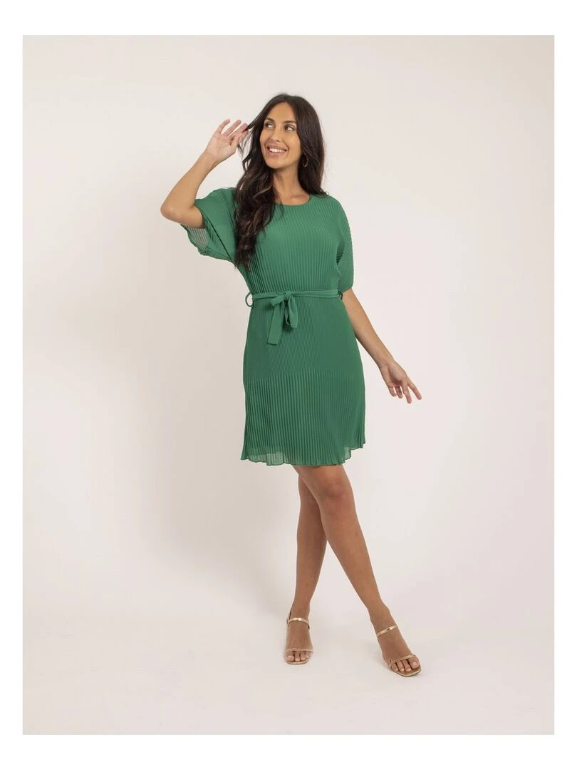 Robe courte plissée IWILD   Vert