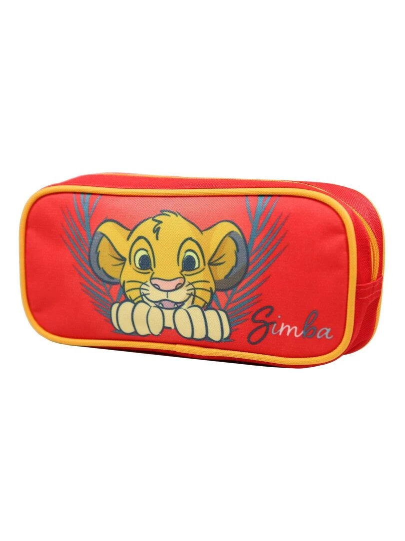 Trousse scolaire rectangulaire Disney Le Roi Lion Simba Rouge Bagtrotter Rouge