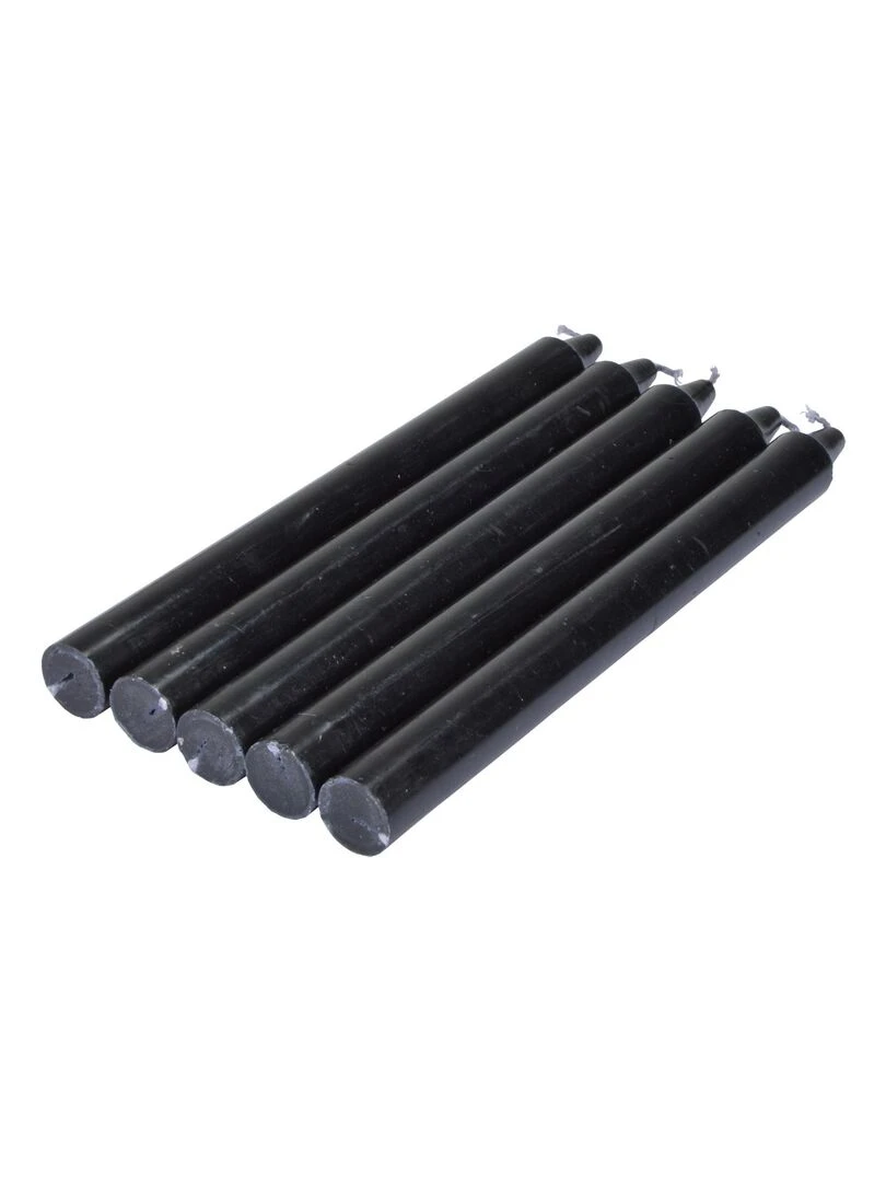 Lot de 5 bougies chandelier Tendance uni Noir